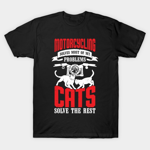 Motorbike Motorcycling Cat Lover Biker Gift T-Shirt by Dolde08